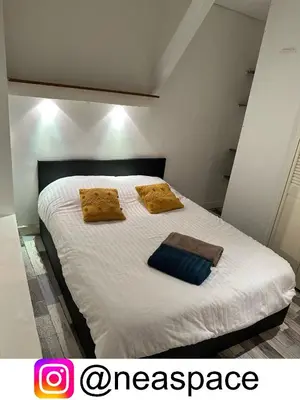a white bed with two pillows on top of it at Romantique - NeaSpace Vieux Nice in Nice