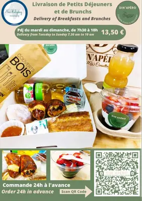 a flyer for a lunch box with food and drinks at L'Azur Plaisance in Nice