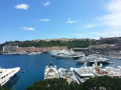 a group of boats docked in a harbor at Nice & Les Cypres in Nice