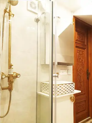 a shower with a glass door next to a shower at LOFT LUXE et GLAMOUR ! NICE CENTRE. in Nice