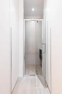 a glass door leading to a walk in closet at MY CASA - GESU - 2 bedrooms in Old Town - Gesu Square in Nice