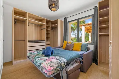 a bedroom with a bed and a window at Nice Renting - BELLET - Live A Dream Villa Pool 3 Bedroom Garden Parking in Nice