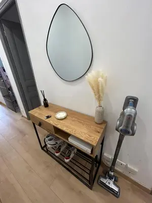 a dressing table with a mirror on a wall at Nice - Appartement T3 rénové de 50 M2 classé 2 étoiles in Nice